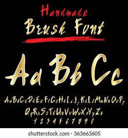 Vector alphabet. Hand drawn letters. Letters of the alphabet written with a brush.