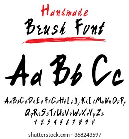Vector alphabet. Hand drawn letters. Letters of the alphabet written with a brush.