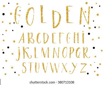 gold paintbrush font