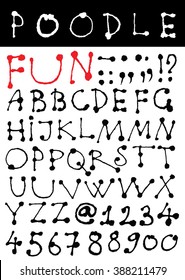 Vector alphabet. Hand drawn letters. Letters of the alphabet written with a pen.