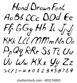 Vector alphabet. Hand drawn letters.