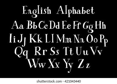 Vector alphabet. Hand drawn letters. Vector illustration. 10 eps