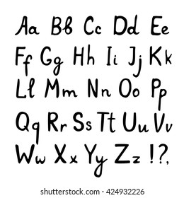 Vector alphabet. Hand drawn letters
