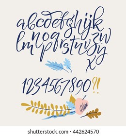 Vector alphabet. Hand drawn letters. Letters of the alphabet written with a brush.
