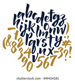 Vector alphabet. Hand drawn letters. Letters of the alphabet written with a brush.