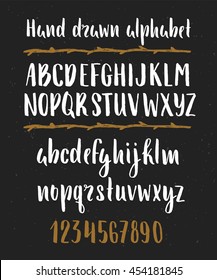 Vector alphabet. Hand drawn letters. Letters of the alphabet written with a brush.