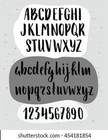 Vector alphabet. Hand drawn letters. Letters of the alphabet written with a brush.