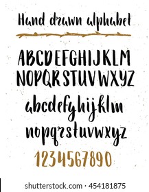 Vector alphabet. Hand drawn letters. Letters of the alphabet written with a brush.