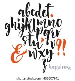 Vector alphabet. Hand drawn letters. Letters of the alphabet written with a brush