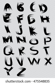 Vector alphabet. Hand drawn letters.