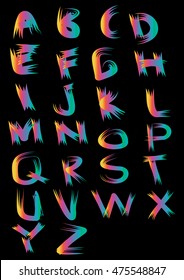 Vector alphabet. Hand drawn letters.