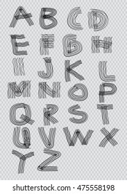 Vector alphabet. Hand drawn letters.