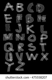 Vector alphabet. Hand drawn letters.