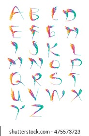 Vector alphabet. Hand drawn letters. Letters of the alphabet written with Quill brush.