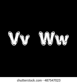 Vector alphabet. Hand drawn letters. Painted Alphabet. Vector illustration.