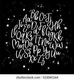 Vector alphabet. Hand drawn letters written with a brush