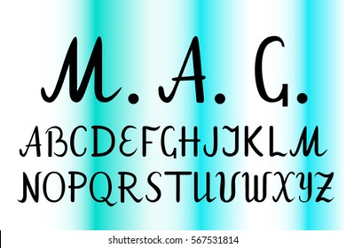 Vector alphabet. Hand drawn letters. Letters of the alphabet written with a brush.