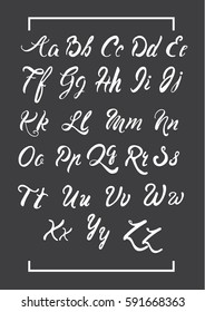 Vector alphabet. Hand drawn letters. Letters of the alphabet written with a brush