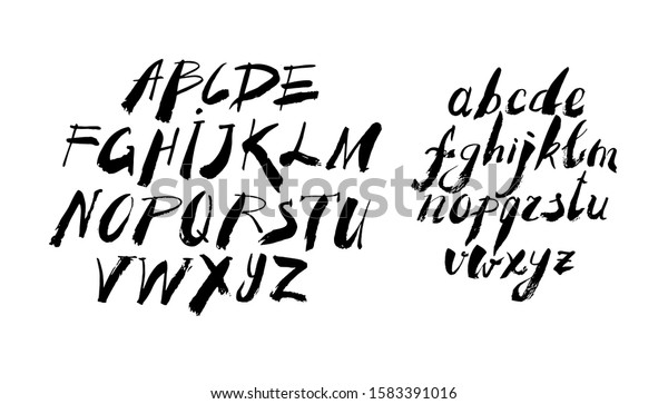 Vector Alphabet Hand Drawn Letters Written Stock Vector (Royalty Free ...