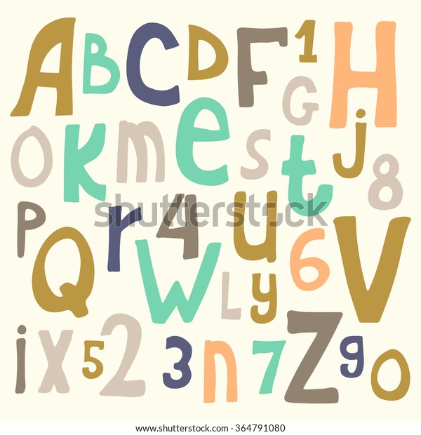 Vector Alphabet Hand Drawn Letters Doodle Stock Vector Royalty Free Shutterstock