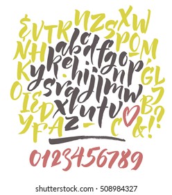 Vector alphabet. Hand drown letters. 