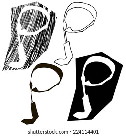 Vector alphabet. Hand letters. Letters of  alphabet