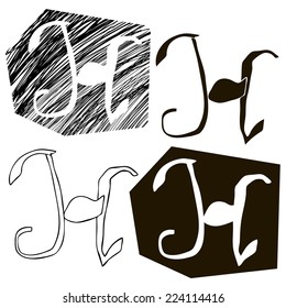 Vector alphabet. Hand letters. Letters of  alphabet