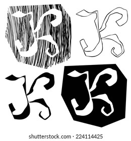 Vector alphabet. Hand letters. Letters of  alphabet