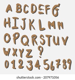 Vector alphabet. Hand writing