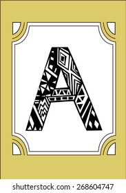 Vector alphabet. Hand-drawn letter A