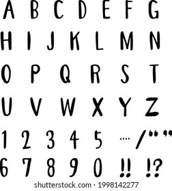 Vektor-Alphabet-Zeichensatz, handgemalt