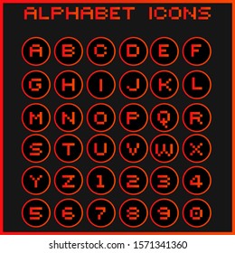 Vector alphabet icons letter set