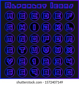 Vector alphabet icons letter set