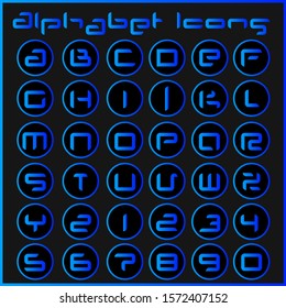 Vector alphabet icons letter set