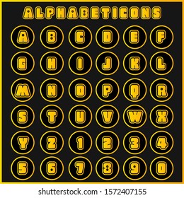 Vector alphabet icons letter set