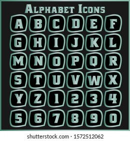 Vector alphabet icons letter set