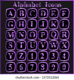 Vector alphabet icons letter set