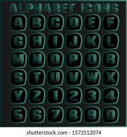 Vector alphabet icons letter set