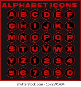 Vector alphabet icons letter set