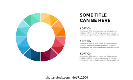 Vector alphabet infographic, presentation slide template. Business concept with letter O and place for your text. 16x9 aspect ratio.