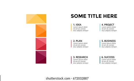 Vector alphabet infographic. Presentation slide template. Business font concept with number 1 and place for your text. 16x9 aspect ratio. First leader.