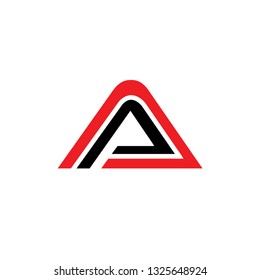 Vector alphabet initial letter A AA Black Red isolated on white background. Double font - Vector