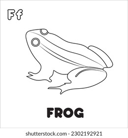 Aprendizaje de alfabetos vectoriales con página de color animal dibujada a mano linda