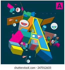 Vector Alphabet letter A