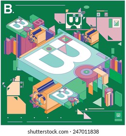 Vector Alphabet letter B