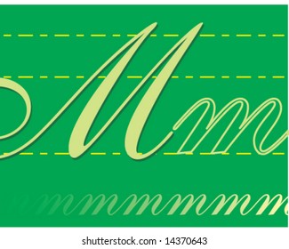 vector alphabet letter card m