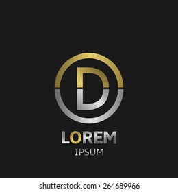 Vector alphabet. Letter D, symbol for your company