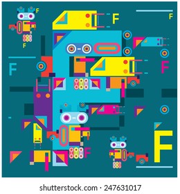 Vector Alphabet letter F