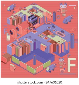 Vector Alphabet letter F