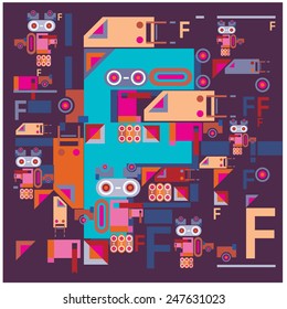 Vector Alphabet letter F